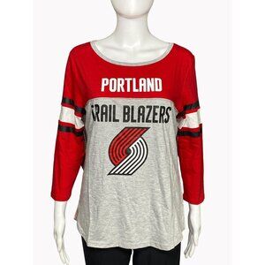 Portland Trailblazers NBA womens Medium 3/4 sleeve Tshirt NEW